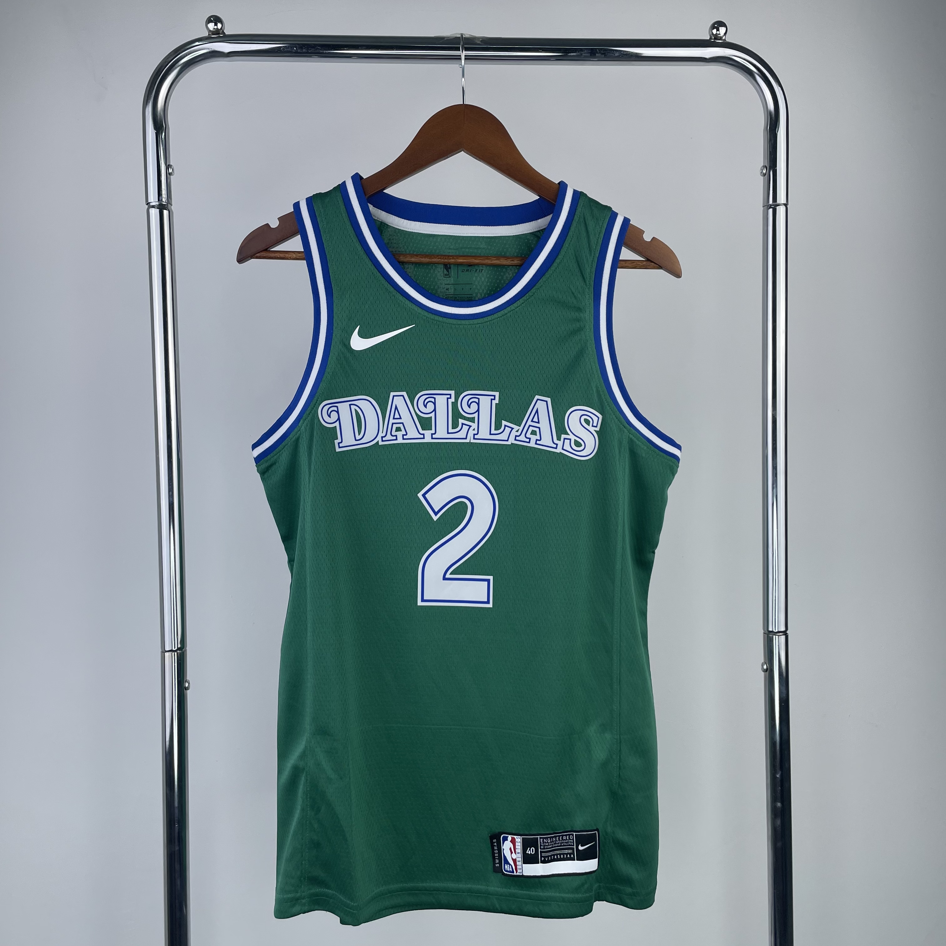 Men Dallas Mavericks #2 Irving Green Throwback Nike 2023 NBA Jersey